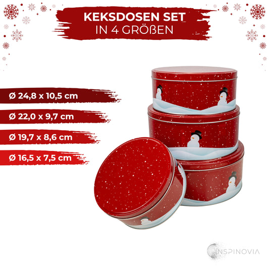Keksdosen 4er Set - Schneemann