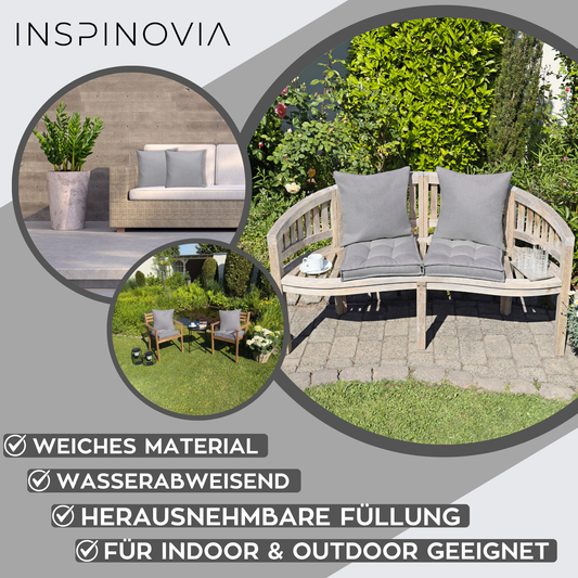 Kissen inkl. Füllung 45 x 45 cm, 2er Set - Grau