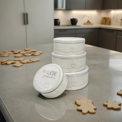Keksdosen 4er Set - Mit Liebe gebacken