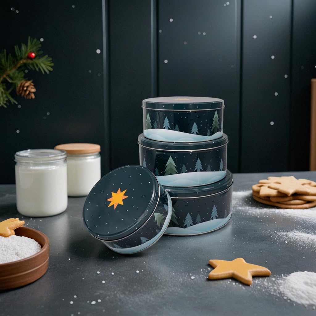 Keksdosen 4er Set - Tannenbäume im Schnee