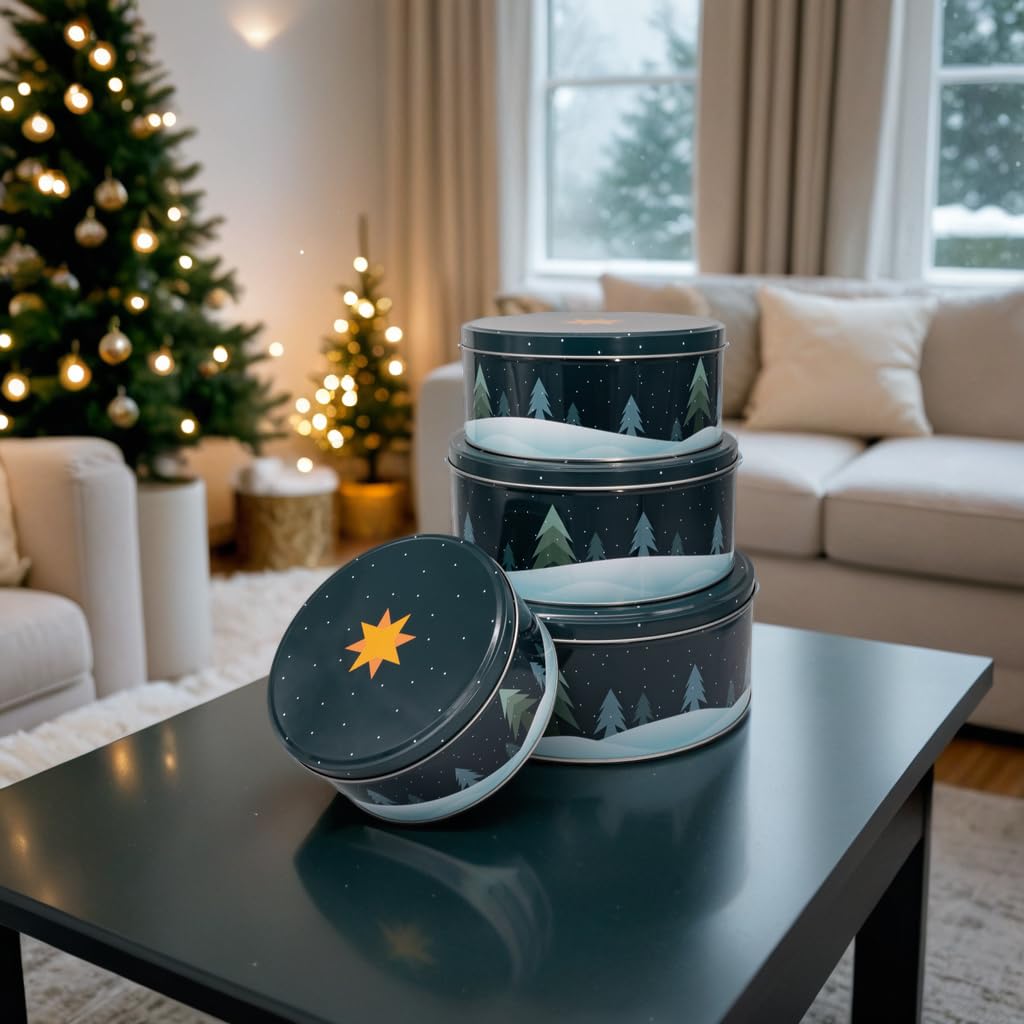 Keksdosen 4er Set - Tannenbäume im Schnee