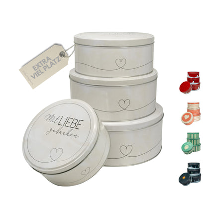 Keksdosen 4er Set - Mit Liebe gebacken