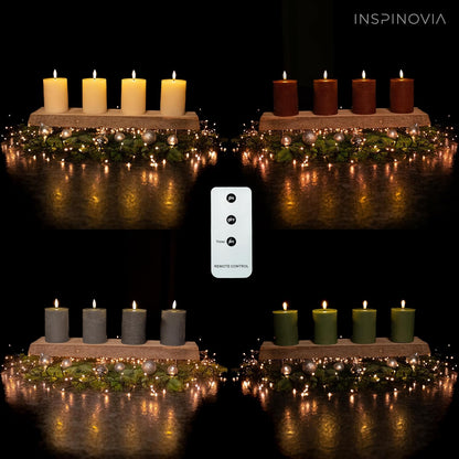 LED Echtwachs Kerzen mit Fernbedienung & Timer 10cm - grün