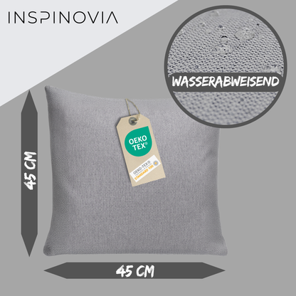 Kissen inkl. Füllung 45 x 45 cm, 6er Set - Grau