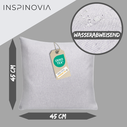 Kissen inkl. Füllung 45 x 45 cm, 6er Set - Hellgrau