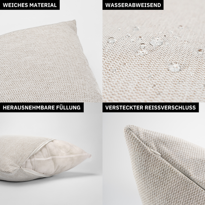 Kissen inkl. Füllung 45 x 45 cm, 2er Set - Creme