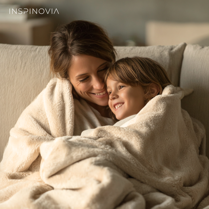 Kuscheldecke 150 x 200 cm mit Fleece-Beutel - Beige