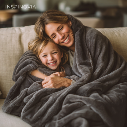 Kuscheldecke 150 x 200 cm mit Fleece-Beutel - Grau