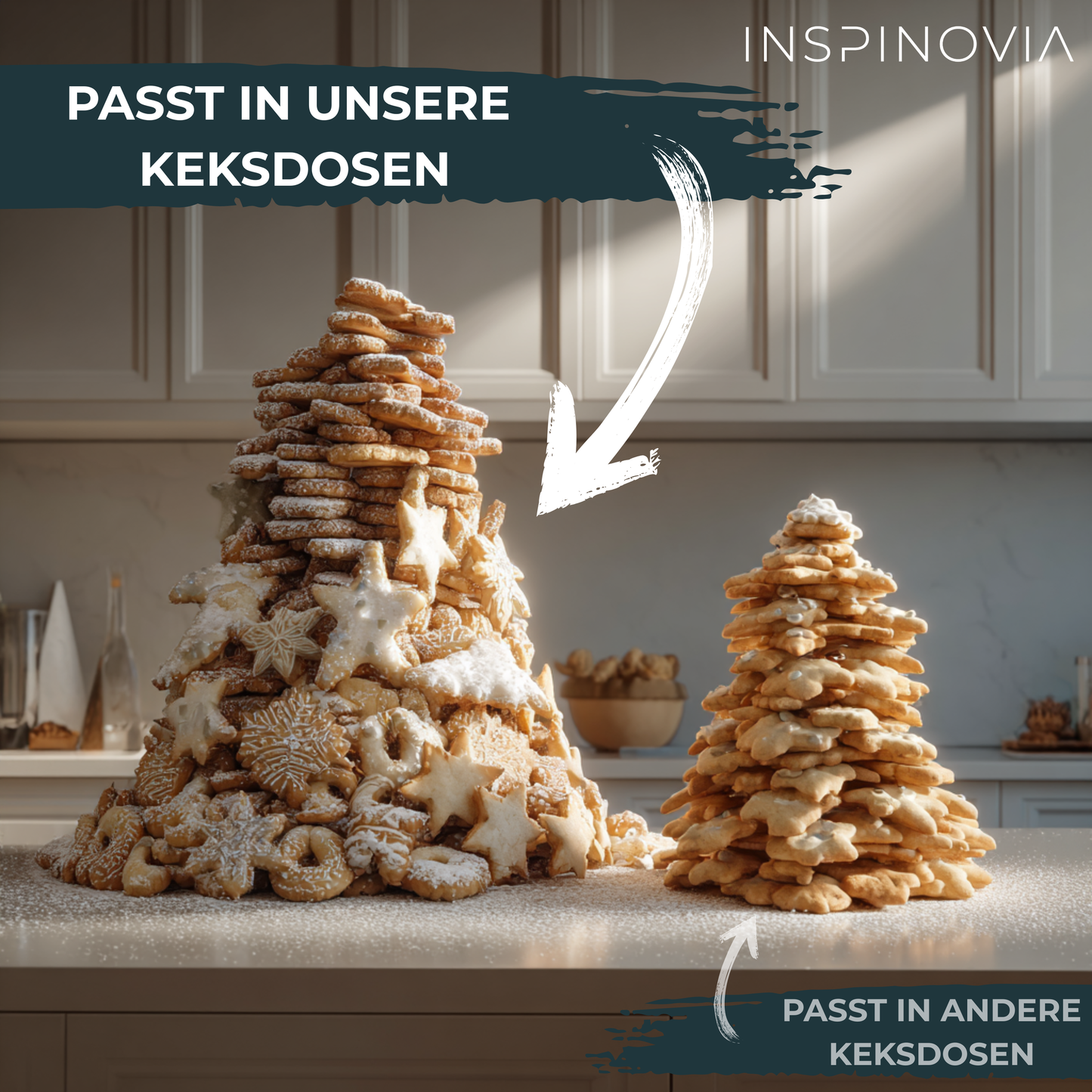 Keksdosen 4er Set - Tannenbäume im Schnee