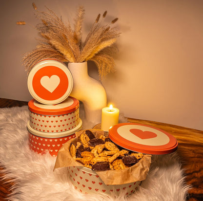 Keksdosen 4er Set - Retro Herzen