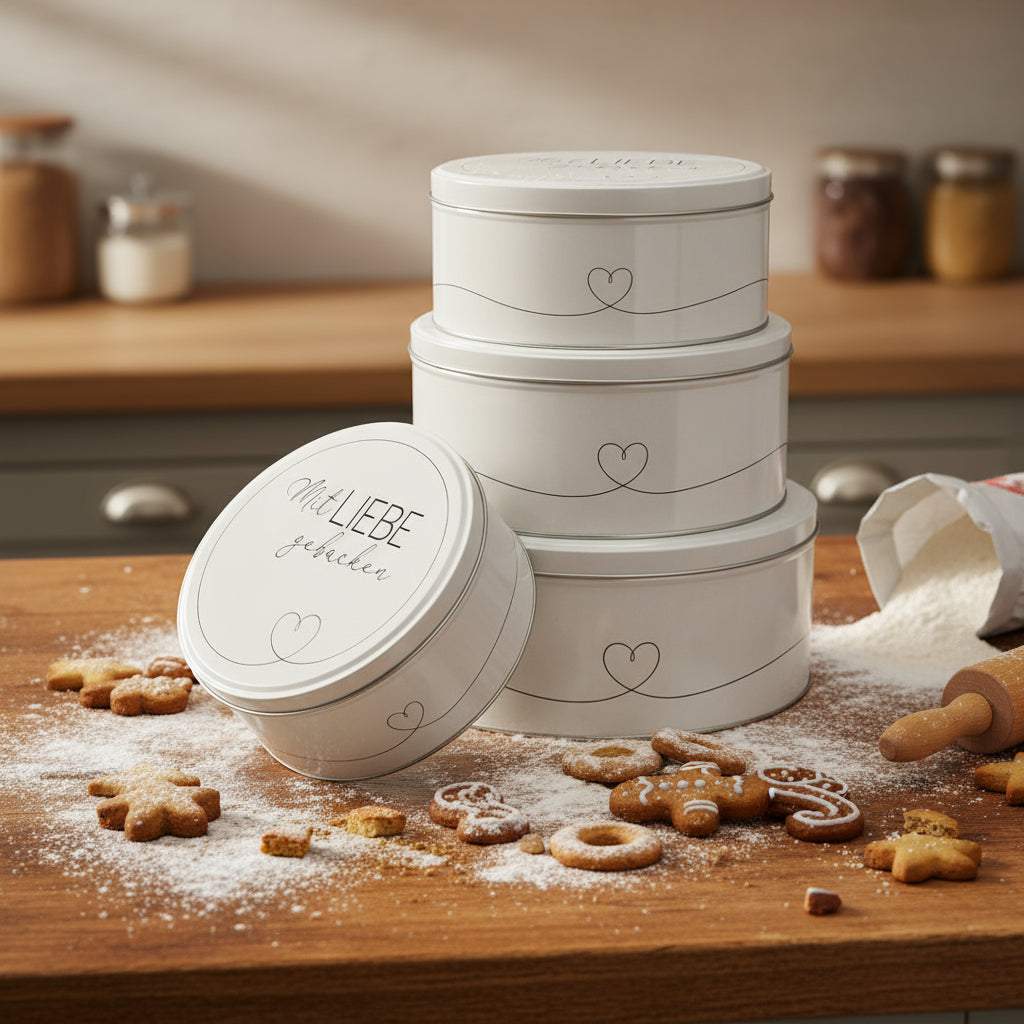 Keksdosen 4er Set - Mit Liebe gebacken