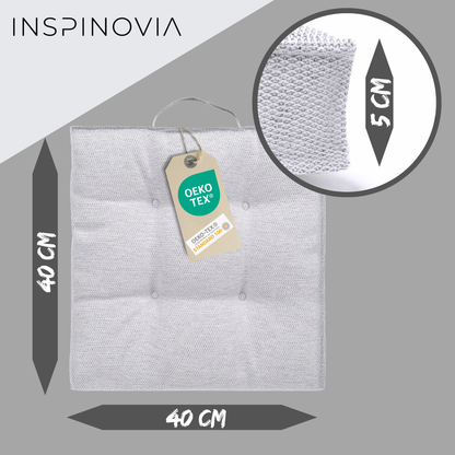 Sitzkissen 40 x 40 cm, 4er Set - Hellgrau