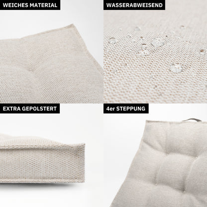 Sitzkissen 40 x 40 cm, 2er Set - Creme