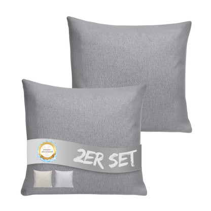 Kissen inkl. Füllung 45 x 45 cm, 2er Set - Grau