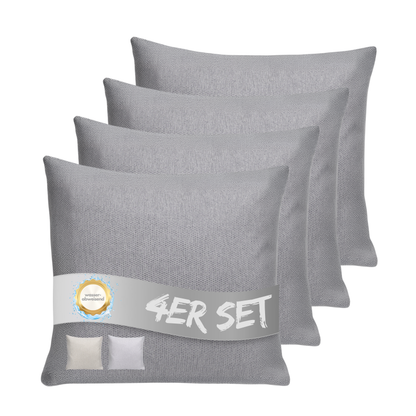 Kissen inkl. Füllung 45 x 45 cm, 4er Set - Grau