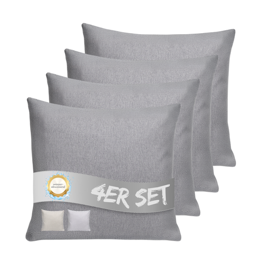 Kissen inkl. Füllung 45 x 45 cm, 4er Set - Grau