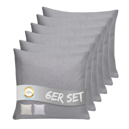 Kissen inkl. Füllung 45 x 45 cm, 6er Set - Grau