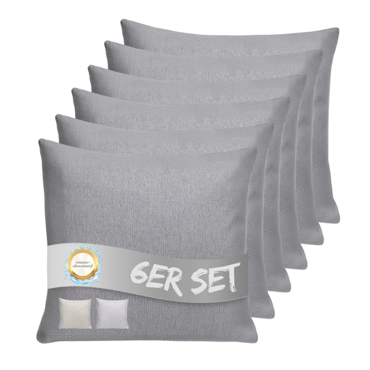 Kissen inkl. Füllung 45 x 45 cm, 6er Set - Grau