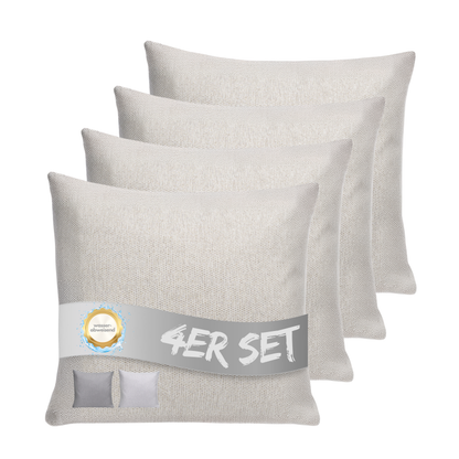 Kissen inkl. Füllung 45 x 45 cm, 4er Set - Creme