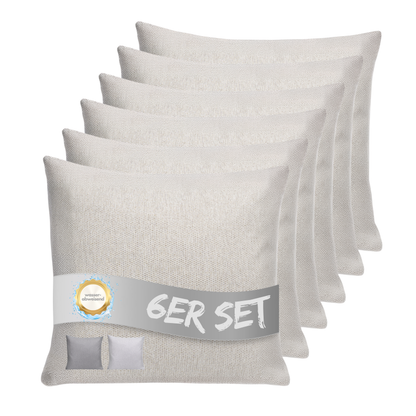 Kissen inkl. Füllung 45 x 45 cm, 6er Set - Creme