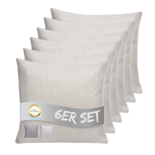 Kissen inkl. Füllung 45 x 45 cm, 6er Set - Creme