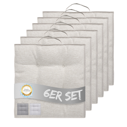 Sitzkissen 40 x 40 cm, 6er Set - Creme