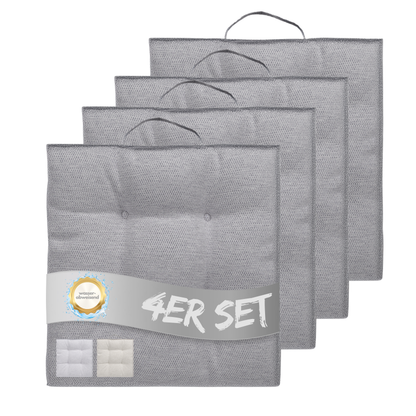 Sitzkissen 40 x 40 cm, 4er Set - Grau