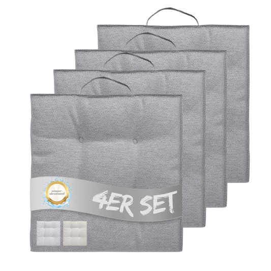 Sitzkissen 40 x 40 cm, 4er Set - Grau