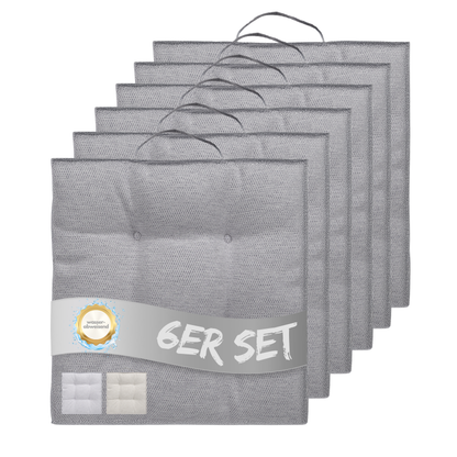 Sitzkissen 40 x 40 cm, 6er Set - Grau