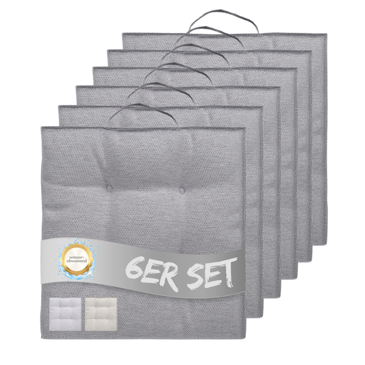 Sitzkissen 40 x 40 cm, 6er Set - Grau